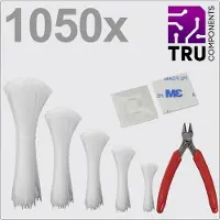 TRU COMPONENTS TC-13377616 T24CA115 Kabelbinder Wit UV-gestabiliseerd 1050 stuk(s)