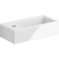 Clou Flush 3 fontein met kraangat en plug links wit keramiek B36xH9xD18cm