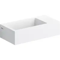 Clou Flush 3 fontein met voorbewerkt kraangat en plug rechts aluite B36xH9xD18cm