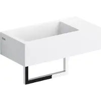 Clou Flush 3 fontein 36cm voorbewerkt kraangat rechts met handdoekhouder aluite wit