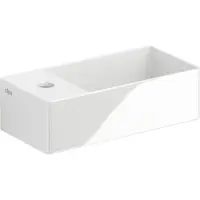 Clou New Flush 3 Fontein 35x18cm Keramiek - Met Kraangat - Links - Glans Wit - 8717462011117 - Rechthoekig - Wastafels, Fonteinen, Vrijhangende