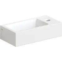 Clou Flush 3 Fontein Met Kraangat 36cm Rechts Met Geïntegreerde Afvoer Mat Wit Keramiek