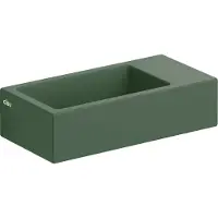 Clou Flush 3 Fontein 36x18cm Keramiek - Zonder Kraangat - Rechts - Mat Pijnboom Groen - 8717462013050 - Rechthoekig - Wastafels, Fonteinen,