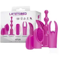 Latetobed - 4fun Vibrating Bullet And 4 Sleeves Usb Waterproof Silicone