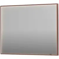 Ink Spiegel SP19 100x4x80 cm incl. direct LED-Verlichting Rondom en Spiegelverwarming Geborsteld Koper