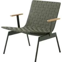 &tradition Ville Outdoor AV45 loungestoel met armleuningen. Bronze green