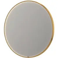 Ink SP24 Spiegel Rond In Kader 100cm Directe LED - Geborsteld Mat Goud - Glas - Rond - Spiegels, Badkamerspiegels - 8718835132538