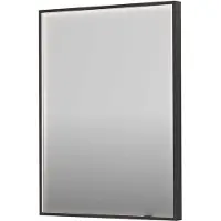 Ink Spiegel SP19 60x4x80 cm incl. direct LED-Verlichting Rondom en Spiegelverwarming Geborsteld Metal Black