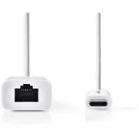Nedis USB-C naar RJ45 LAN adapter | USB3.0 | CAT6 | wit | 0,20 meter