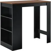 En.casa Bartafel met 3 planken 110x50x103 cm zwart en walnootkleurig