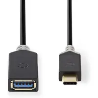 Nedis USB C naar USB A adapterkabel | | USB 3.0 (0.15 meter, Zwart)