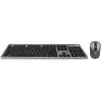 ACT draadloze slimline multimedia USB-A/USB-C toetsenbord en muis set - QWERTY (US) / grijs/zwart AC5710