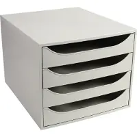 Exacompta ECOBOX ladebox 4 laden grijs, A4/A4+, open front, stil, veiligheidsstop