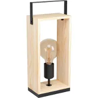 Eglo Tafellamp Famborough, hout licht, Woon-/ Eetkamer, Hout, Scandinavisch, tafellamp