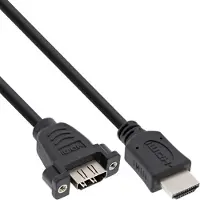 InLine HDMI 4K60Hz-adapterkabel voor installatie, HDMI A male / female, 0,6 m