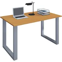 VCM Houten bureau | H. 76 x B. 140 x T. 50 cm | Computertafel eenvoudig | voeten gemaakt van hoogwaardig metaal | Werktafel | Kantoormeubilair - Lona U