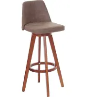 MCW Barkruk -C43, barkruk counter stool, hout textiel draaibaar ~ vintage bruin, lichtgekleurde poten