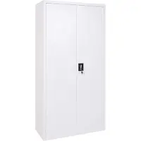 MCW Dossierkast -H17, stalen kast Kantoorkast Kast, 2 deuren afsluitbaar metaal ~ 185x90x40cm wit