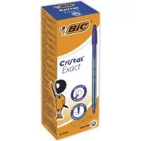 BIC Cristal Exact Balpen Blauw 0,28 mm Extra Fijn Balpen 20 Stuks