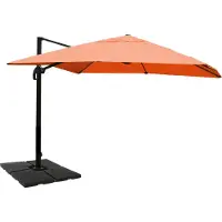 Mendler Zweefparasol -A96, parasol, 3x4m (Ø5m) polyester/aluminium 26kg ~ terracotta met voet