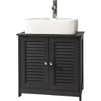 SoBuy Wastafelkastje – 2 Deuren, Verstelbare Plank – 60 x 35 x 58 cm – Grijs