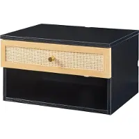 En.casa Wandrek Eiker met lade 40x31,5x23 cm zwart en rotan look []