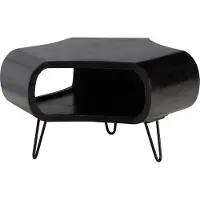 Wohnling Salontafel zwart mangohout 60 cm