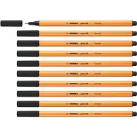 Stabilo point 88 - Premium Fineliner - Fine 0,4 mm – Zwart– Doos 10 stuks