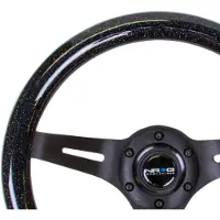 Nrg Classic Wood Grain Steering Wheel (310mm) Black Sparkle w/Blk 3-Spoke Center