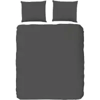 Good Morning Dekbedovertrek Katoen Uni - anthracite 240x200/220cm