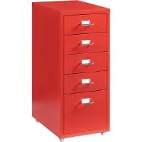 En.casa Kantoorkast Kökar ladekast op wielen 69x28x41 cm rood []