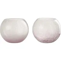 J-Line Windlicht bol craquele glas paars large assortiment van twee