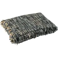 J-Line plaid tweed acryl/katoen /wit 180x130x1cm