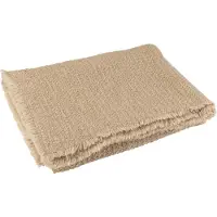 J-Line plaid gerafelde randen katoen/polyester 180x130x1cm
