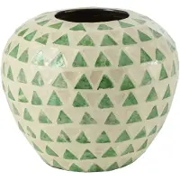 J-Line Vaas nuye bol schelpen/bamboe groen