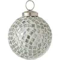 J-Line Kerstbal mozaiek glas wit/zilver