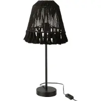 J-Line Tafellamp mila jute zwart