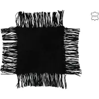 J-Line Cushion fringe leather black