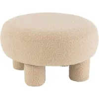 J-Line Kruk Ronde Teddy Poten Boucl - Warm Beige