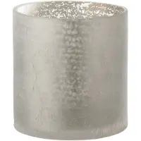 J-Line Windlicht cilinder craquele glas grijs medium