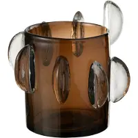 J-Line Vase steggy low glass brown