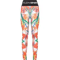 Plein sport Leggings grasgroen / lichtoranje / zwart / wit