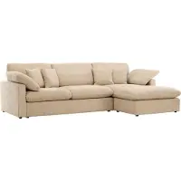 Ebuy24 Amalfi chaise longue bank 6 sierkussens links zandkleur.