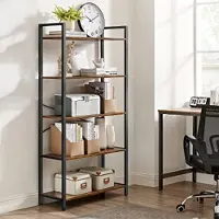 Vasagle ALINRU 5-vaks opbergrek, stalen boekenplankframe