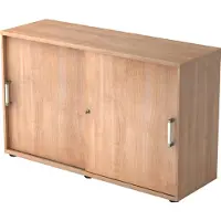 Hjh OFFICE PRO BETA 1752S - Walnoot Hoogte van de map | 2 OH Schuifwandkast Chrome metaal handgreep
