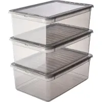 Keeeper 3002082700000, opbergboxen-set "bea", 3 stuks, 11 liter, kristalgrijs