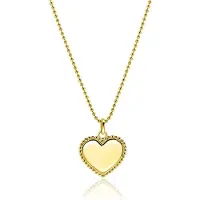 Zinzi 21mm gold plated zilveren hanger hart met parelrand voor gravure ZIH2653G (zonder collier)