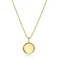 Zinzi 13.5 mm gold plated zilveren coin hanger met parelrand voor gravure ZIH2651G (zonder collier)