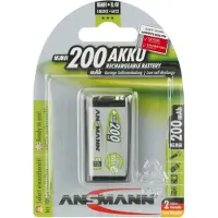 Ansmann Oplaadbare 9V / E-block / 6HR61 Ni-MH Batterij (1 stuk, 200 mAh)