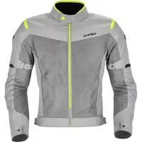 Acerbis Ramsey Vented 2.0 Mesh Grijs Geel Textiele Motorjas Maat XL